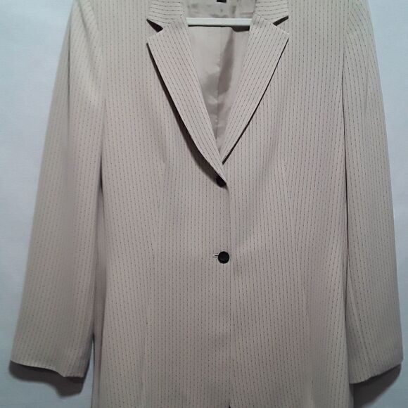 Collection Le Suit Women's Elegant Striped Blazer Cream Color Size 18 - Picture 1 of 7